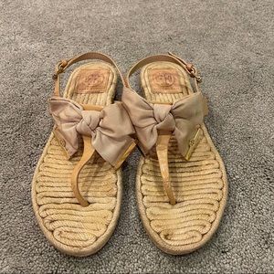 Tory Burch Bow Detail Espadrille Sandals Size 7.5